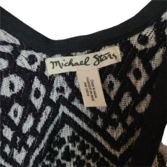 Michael‎ Stars Textured Ruana Poncho Black White Gr - Picture 8 of 12